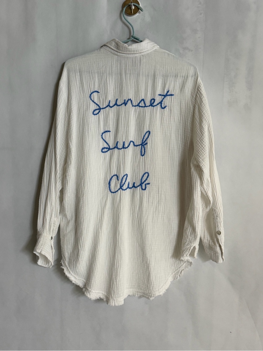 Vintage Havana Sunset Surf Club Cotton Gauze Swim Cover Up Shirt M